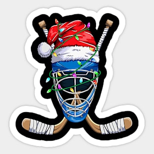 Santa Sports Christmas Hockey Player Sticker